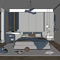 Kids Room Interior Design With Airplane Chandelier Blue Bed Study Desk And Stuffed Toys