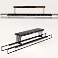 Hanging Clothes Rack with Spring Mechanism and Black Metal Frame Design