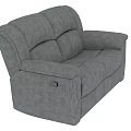 Comfortable Gray Fabric Two Seater Sofa With Armrests And Modern Design 3d model