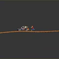 Toy Racing Car With Mario Character On Orange Track Surface