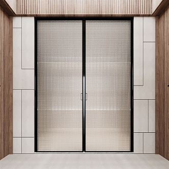 Modern double door glass double door Changhong glass door opposite door 3d model