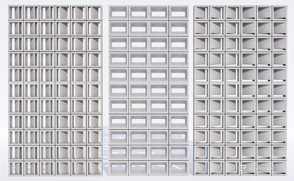 Modern White Grid Partition Panels For Stylish Interior Space Dividing Design 3d model