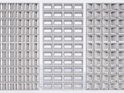 Modern White Grid Partition Panels For Stylish Interior Space Dividing Design 3d model