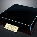 Black Transparent Acrylic Square Display With Wooden Base And Gold Plaque