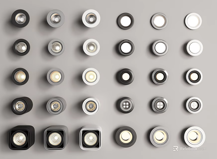 Various Design Downlights and Spotlights with Modern Styles for Home Interior Lighting 3d model 