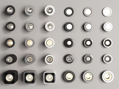 Various Design Downlights and Spotlights with Modern Styles for Home Interior Lighting 3d model