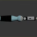 Pneumatic Handheld Grinder Tool With Turquoise Black Grip And Metal Body