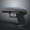 Modern USP Pistol With Metallic Finish And Ergonomic Grip Design