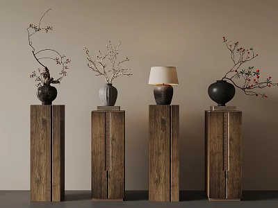 15 Middle Ancient Style Vase Floriculture Ornaments 3d model