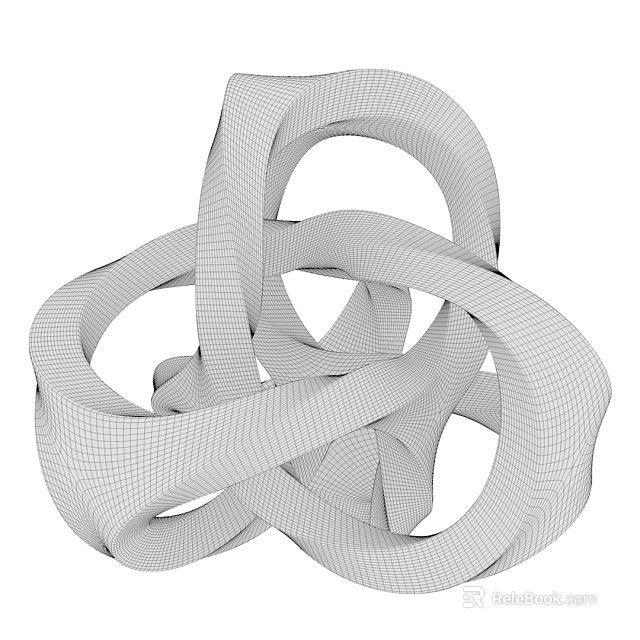 Industrial Equipment Intertwined Rings Grid Structure And 3D Mechanical Design Framework 3d model 