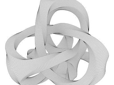 Industrial Equipment Intertwined Rings Grid Structure And 3D Mechanical Design Framework 3d model