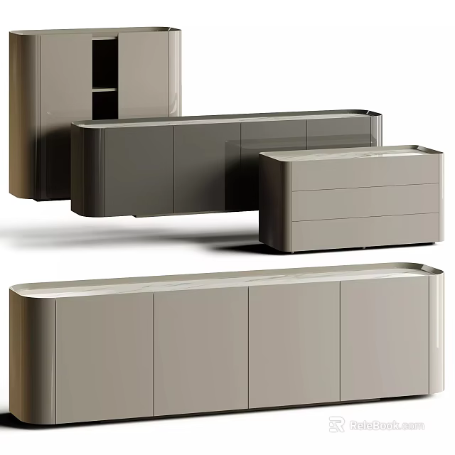 Modern Entryway Cabinet And Console Table With Sleek Design And Storage Space 3d model