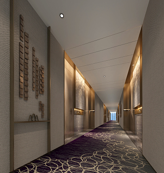 Modern Corridor Hotel Aisle 3d model