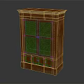 Traditional Wooden Entryway Cabinet Sideboard With Lattice Doors And Storage Drawers