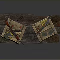 Weapons Including Guns And Knives Stored In Wooden Crates On Wooden Pallet