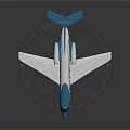Blue and White Small Passenger Jet Aircraft Featuring G2017 Registration Wings Tail and Windows