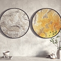 Modern Round Frame Painting Hanging Painting Decorative Painting 3d model