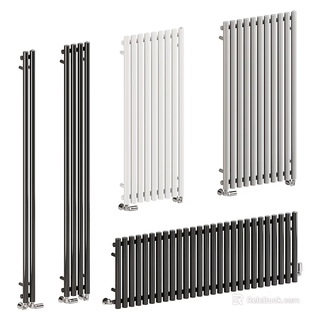 Modern Vertical and Horizontal Radiators in Black White Grey for Home Heating Solutions 3d model 