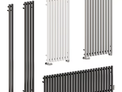 Modern Vertical and Horizontal Radiators in Black White Grey for Home Heating Solutions 3d model