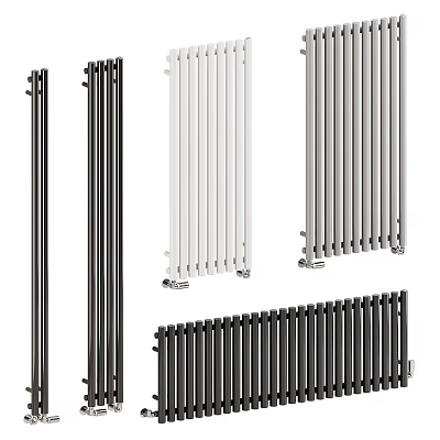 Modern Vertical and Horizontal Radiators in Black White Grey for Home Heating Solutions 3d model