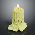Unique Artistic Sculptural Carving Candle Burning with Flame Irregular Melted Dripping Shape