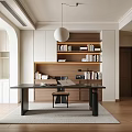 Middle Ancient Study Retro Study Middle Ancient Chandelier Middle Ancient Bookcase Middle Ancient Desk Middle Ancient Single Chair Washing and Drying suit 3d model