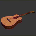 Classic Wooden Acoustic Guitar With Natural Wood Finish Smooth Body And Strings
