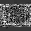 Vintage Low Poly Sedan Car With Black Silver Body And Illuminated Polygon Wheels