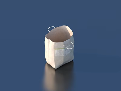 Eco Friendly Reusable Paper Shopping Bag With Handles For Daily Use 3d model