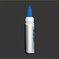 White Bottle With Blue Pointed Cap Simple Design For Daily Household Use