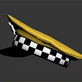 Yellow Taxi Driver Hat With Black And White Checkered Band And TAXI Logo