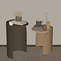 Side Table Decorative Ornaments Tea Set 3d model