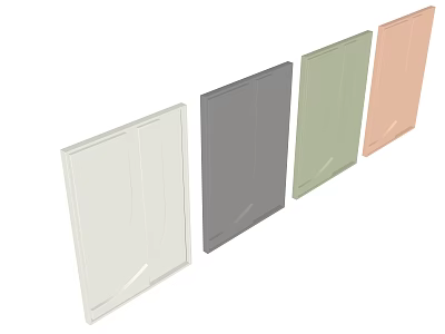 Modern Wall Decor Panels In White Grey Green And Pink Colors 3d model