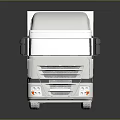 3D Rendered Silver Long Container Truck on Dark Background with Reflection