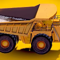Yellow Heavy Duty Mining Dump Truck With Large Tires And Dump Bed 3d model