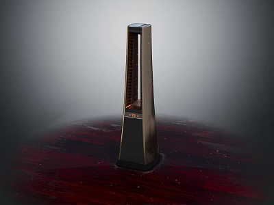 Electric Heater Vertical Modern Design With Efficient Heating Sleek Black Finish For Home 3d model