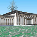 Modern Post Station Public Building Visitor Center Building Exhibition Hall Small Public Building Cafe Building Post Station Building 3d model