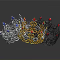 Ornate Gold Silver Black Crown Jewelry With Red Blue Gems And Intricate Curly Patterns