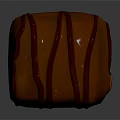 Delicious Appetizing Orange Dessert With Red Stripes On Shiny Smooth Surface