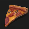 Delicious Pizza Slice with Pepperoni Black Olives Melted Cheese and Golden Crust