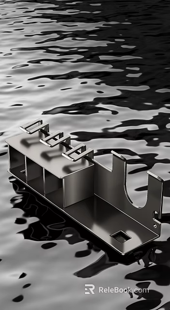 Sleek Modern Metal Bathroom Accessories Storage Rack With Multiple Compartments And Smooth Surface 3d model