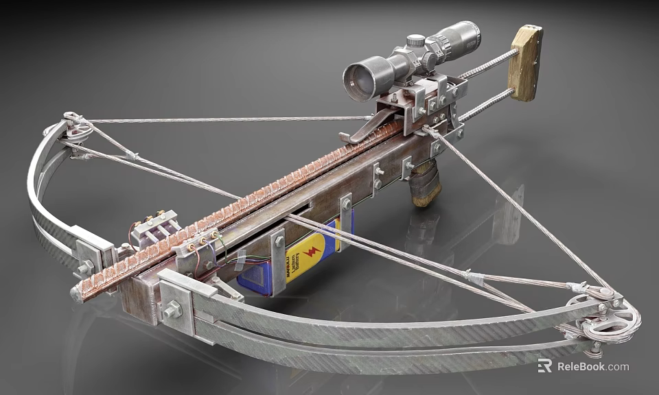 Advanced Tactical Crossbow With Precision Scope Reinforced Strings And Metal Frame 3d model 