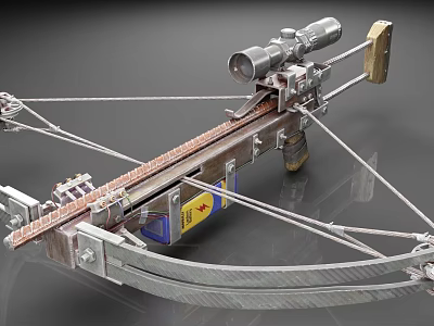 Advanced Tactical Crossbow With Precision Scope Reinforced Strings And Metal Frame 3d model