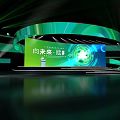 Futuristic Stage Design With Bright Lighting And Large Digital Screen 3d model