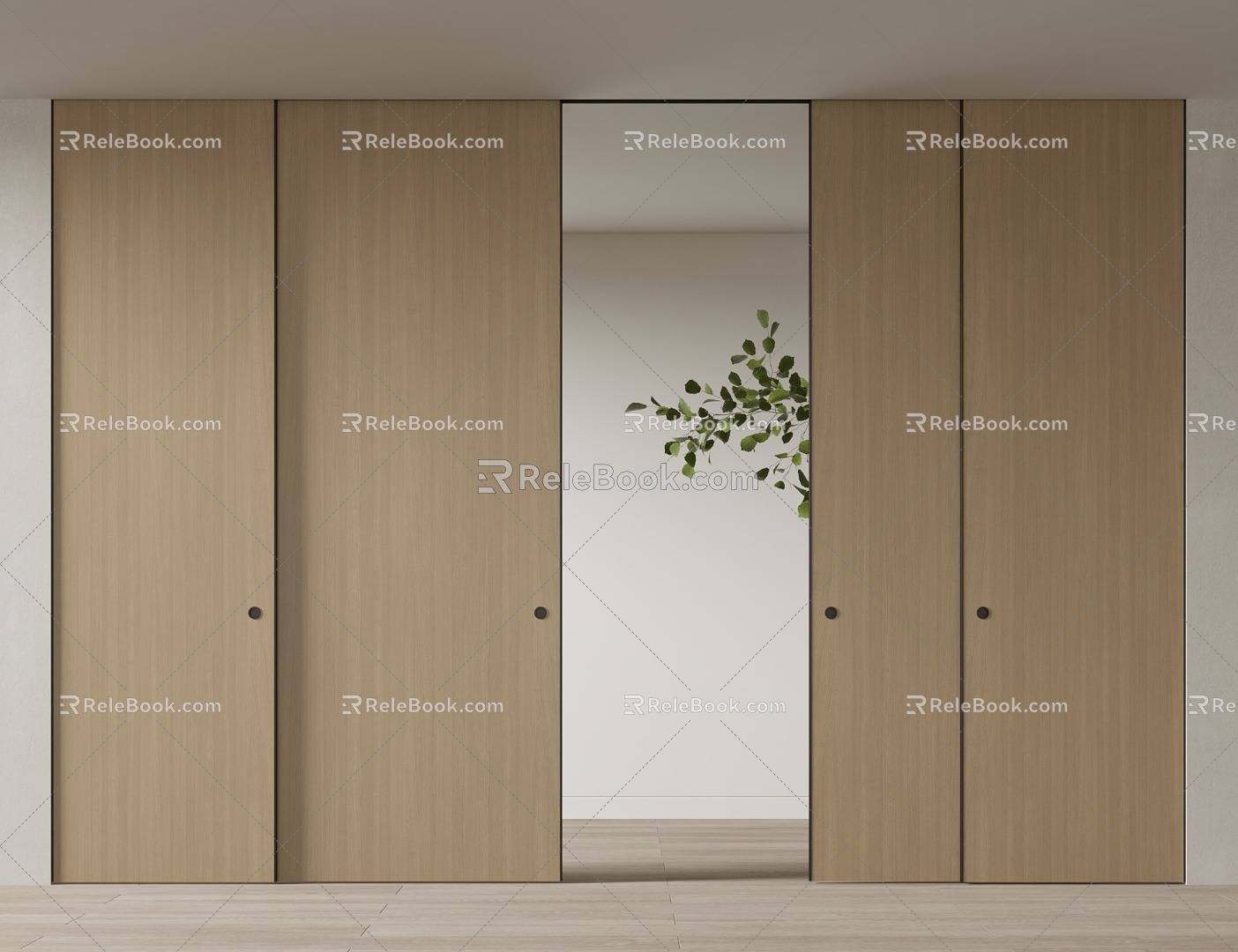 Modern invisible sliding door 3d model