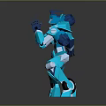 Futuristic Blue Robot Game And Movie Character With Mechanical Design And Dynamic Pose