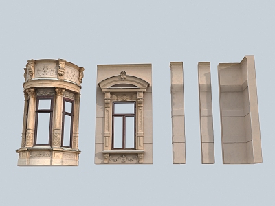 European-style stigma Roman column carved column window combination model