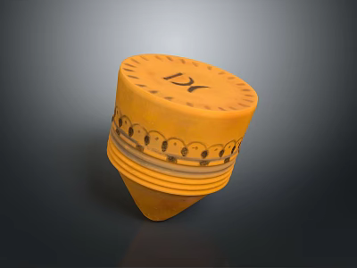 Ancient Yellow Conical Weapon With Ornate Patterns And Traditional Design 3d model