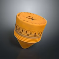 Ancient Yellow Conical Weapon With Ornate Patterns And Traditional Design 3d model