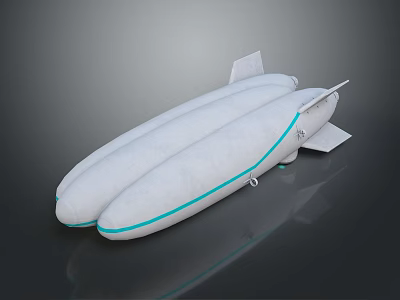 Twin Spacecraft With White Body And Light Blue Stripes Futuristic Aerospace Design 3d model